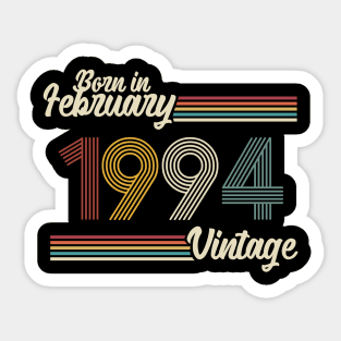 Vintage Born in February 1994 Sticker